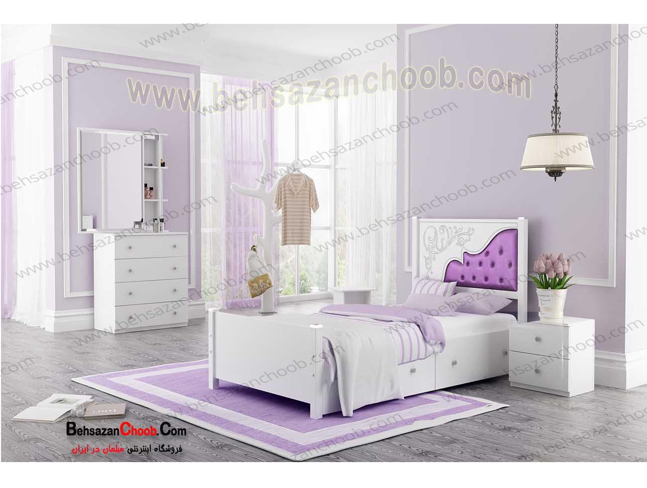 تخت تک نفره چوبی وکیومی T 2028